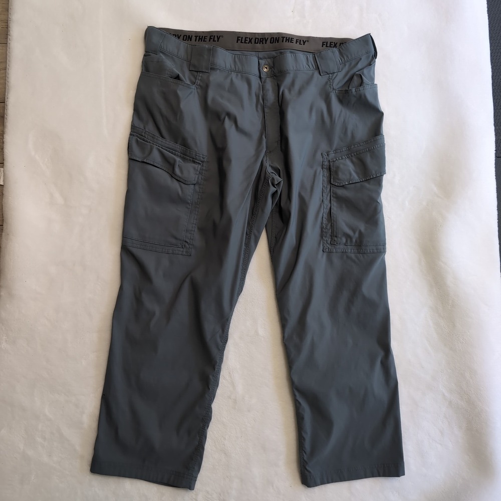 Duluth Trading Co Dry on the Fly Cargo Pants Mens 46x30 Gray Relaxed Fit Stretch - Picture 2 of 8